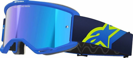 Μάσκα Motocross Alpinestars Vision 5 Corp Blue Yellow Mirror Blue