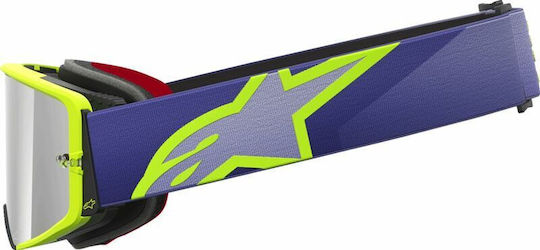 Motocross Goggles Alpinestars Supertech Corp Purple Yellow Mirror-sil