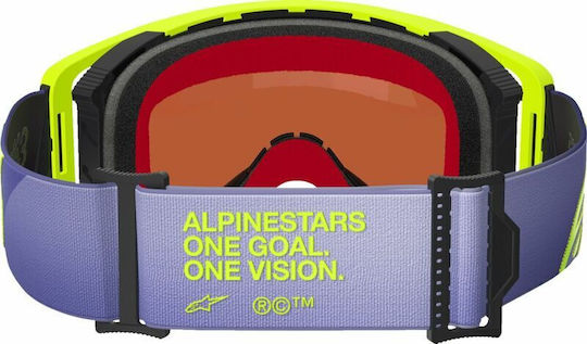 Motocross Goggles Alpinestars Supertech Corp Purple Yellow Mirror-sil