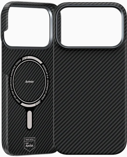 Husă Magnetic Armor Pro Kevlar Benks Cadru Metal 600d A069 Iphone 17 Pro Negru Control Cameră Buton