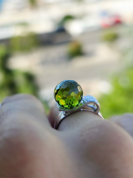 Δαχτυλίδι Peridot Ασήμι 925 M124196p Δαχτυλίδι Peridot Ασήμι 925 M124196p