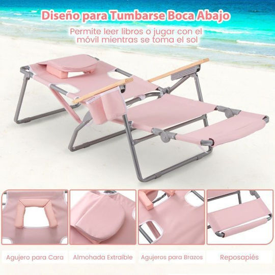Costway Stuhl Strand Rosa