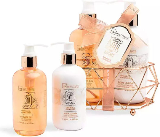 IDC Institute Scented Bath Orange & Cinnamon Σετ Περιποίησης για Καθαρισμό Σώματος 3τμχ