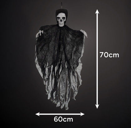 Halloween Skeleton Decoration Zola Hanging 70 X 60 Cm Black