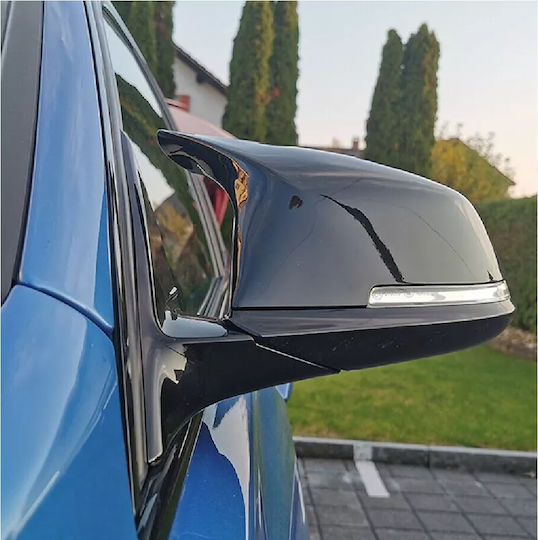 Spiegelabdeckungen Clips Schwarz Klavierlack Batman Stil Für Bmw X1 E84 Suv Facelift 2013-2016