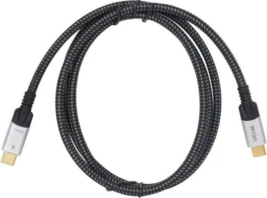 VCOM Braided USB 2.0 Cablu USB-C bărbătesc - USB-C 240W Negru 1.2m