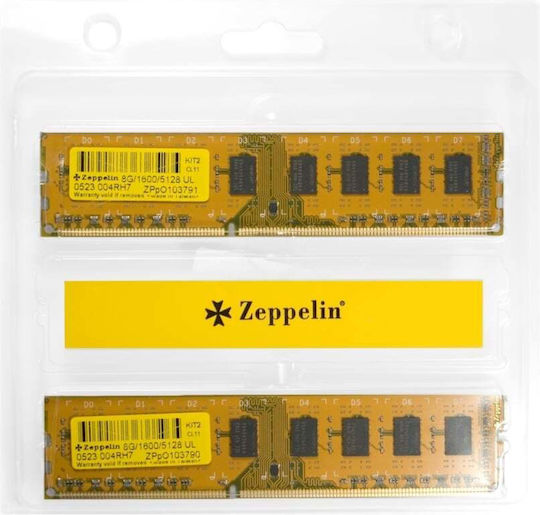 Zeppelin 16GB DDR3 RAM cu 2 module (2x8GB) și Viteză 1600 pentru Desktop