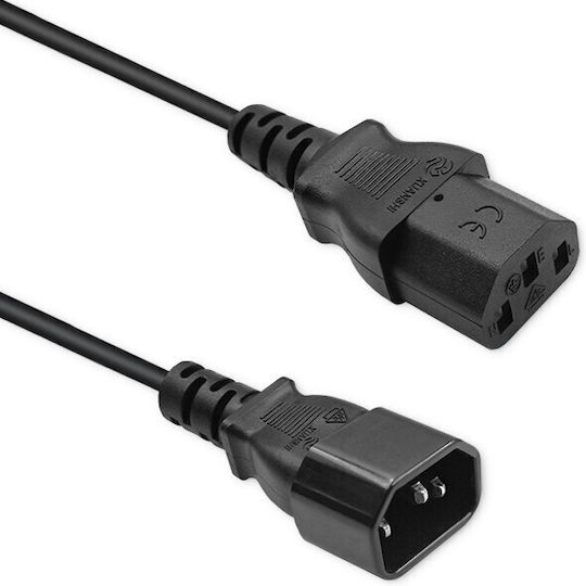 Qoltec IEC C13 - IEC C14 Kabel 1.8m Schwarz (53897)