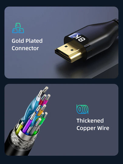 Cabletime CT-HM8K HDMI 2.1 Kabel HDMI-Stecker - HDMI-Stecker 1m Schwarz