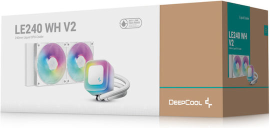 Deepcool LE240 v2 Water Cooling AIO CPU With 2 Fans 120mm And ARGB Lighting White