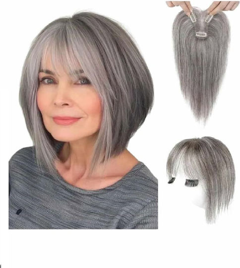 Erweiterung mit Clip in Gray Farbe 25.4cm Topper Toupet