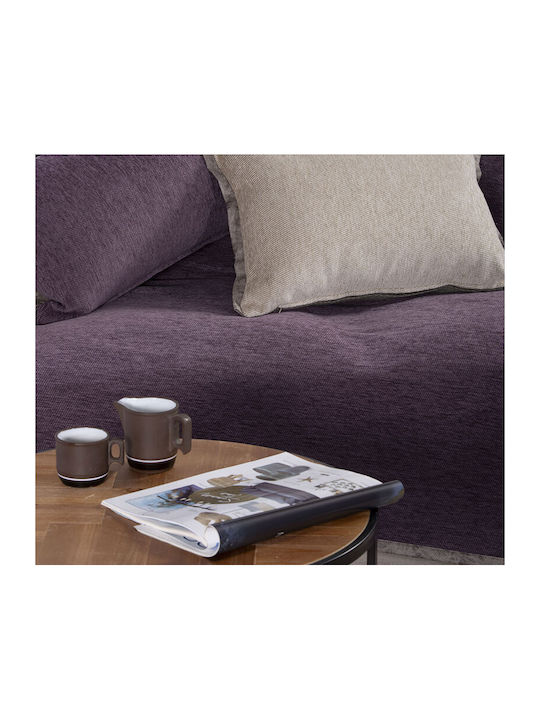 Nef-Nef Homeware New Tanger Armchair Throw 2 Sides 180x180cm Brown Ecru