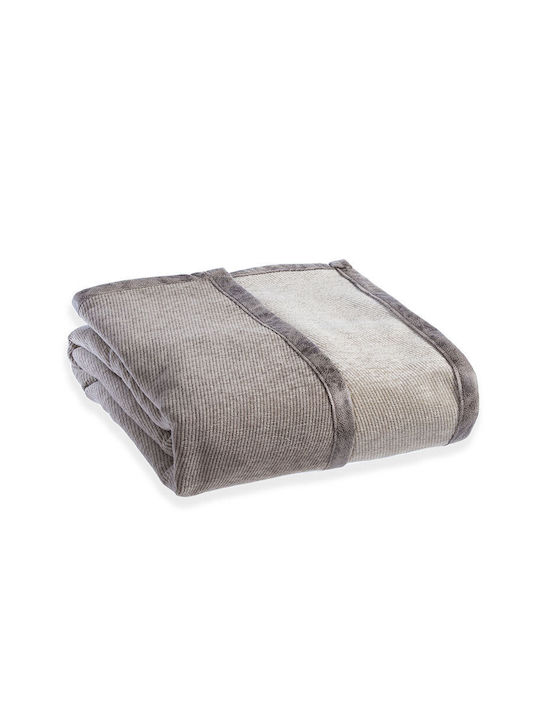 Nef-Nef Homeware New Tanger Armchair Throw 2 Sides 180x180cm Brown Ecru