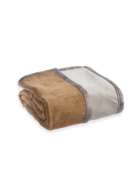Nef-Nef Homeware New Tanger Three-Seater Sofa Throw 2 Sides 180x300cm Brown Ecru