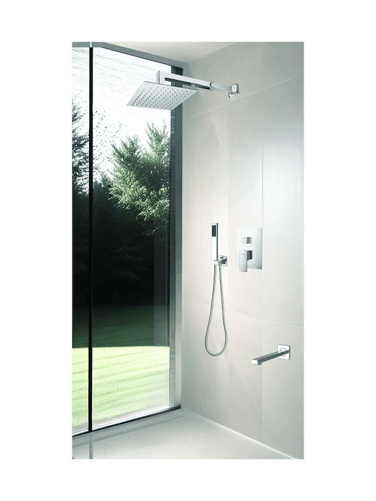 Acquanet Built-in Mixer & Supply Set for Shower Silver