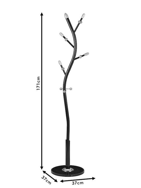 VenCore Καλόγερος Μεταλλικός Μαύρος 37x37x171cm
