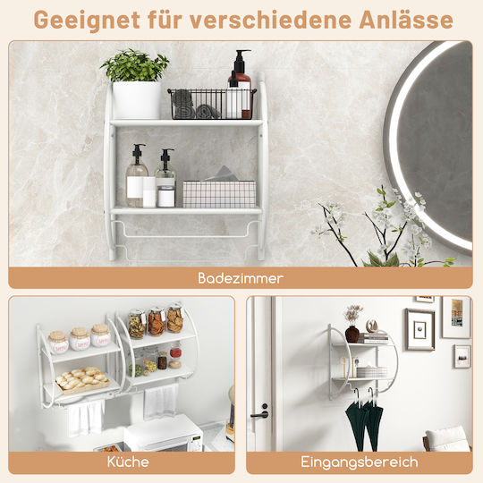 Costway Wall-Mounted Bathroom Rail ​45x25.5cm White