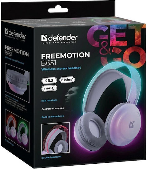Defender Freemotion B651 Ασύρματα / Ενσύρματα Over Ear Ακουστικά Πολύχρωμα