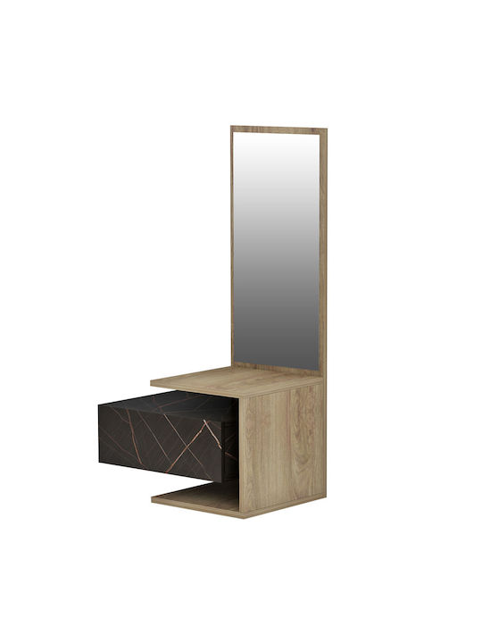 Maira Entry Furniture with Mirror Σονόμα-black Marble 49.1x31.3x90cm