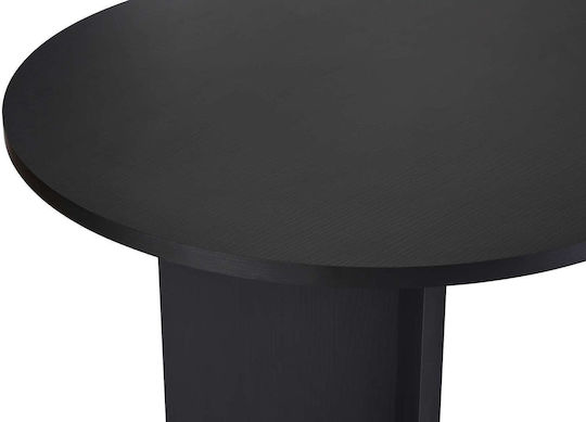 Sabella Oval Wooden Dining Room Table Black Wood 200x90x75cm