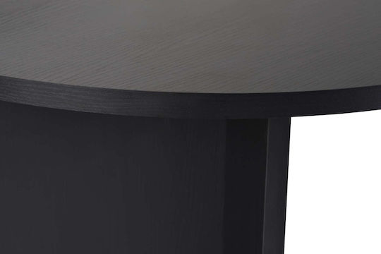 Sabella Oval Wooden Dining Room Table Black Wood 200x90x75cm
