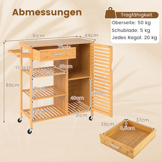 Costway Küchenwagen Kunststoff