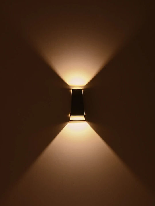 kelvo Flux Wall-Mounted Outdoor Spot Light LED IP65 6W with Warm White Light 5x8.5x17εκ.