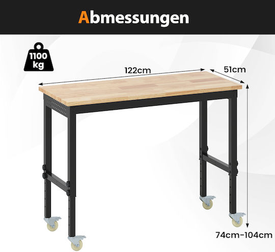 Costway Bank Belastbarkeit 1100kg 122x51x74cm 1Stück TL35854NA