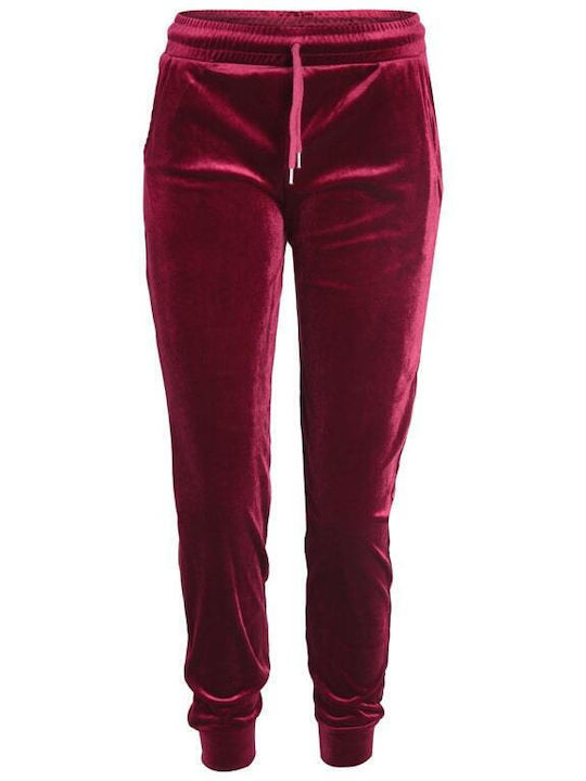 Jogginghose Samt Burgundy
