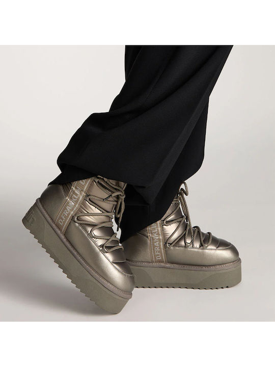 Synthetic Leather Snow Boots with Fur Nordic Gold