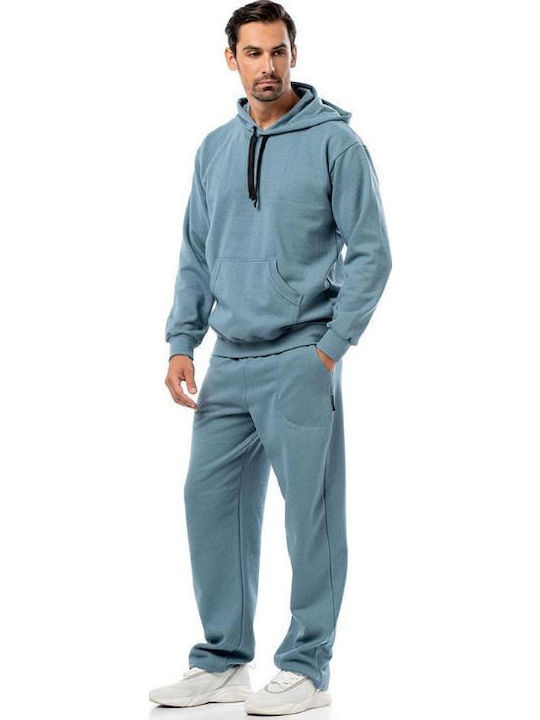 Sweatshirt with Hood Denim Blue