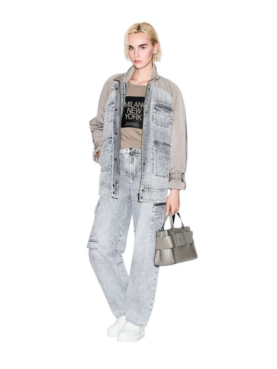 Langes Damen Jean Jacke Braun