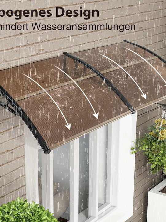 Costway Βεράντα Αλουμινίου 199 X 99 Cm Είσοδο Σπιτιού Καμπύλο Στέγαστρο Καφέ Np11230cf Costway Βεράντα Αλουμινίου 199 X 99 Cm Είσοδο Σπιτιού Καμπύλο Στέγαστρο Καφέ Np11230cf