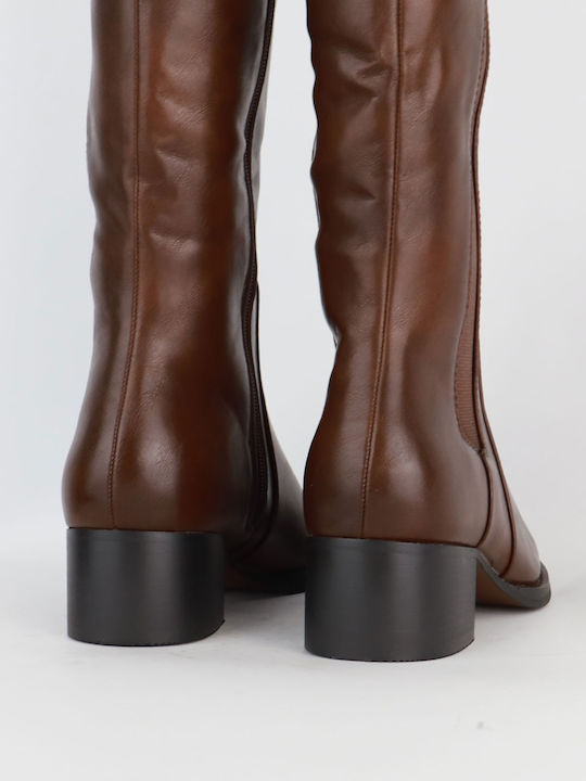Women's Boots with Rubber Brown
