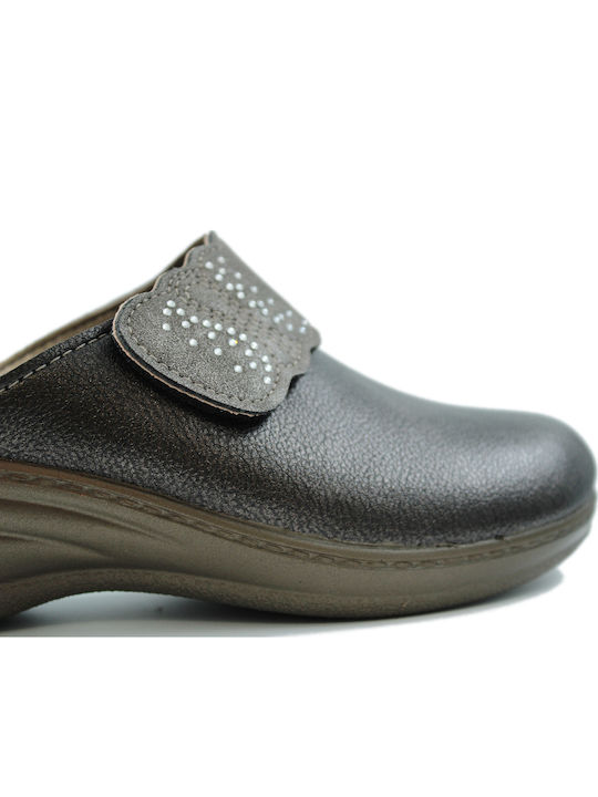 Anatomische Damen Hausschuhe Silber
