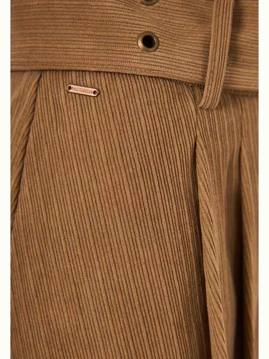 High-waisted Midi Skirt Hazelnut