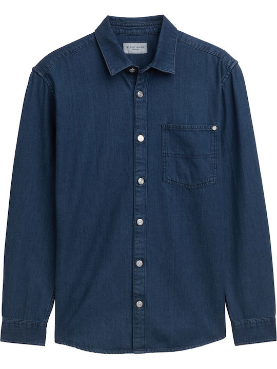 Дълъг ръкав Риза Used Dark Stone Blue Denim