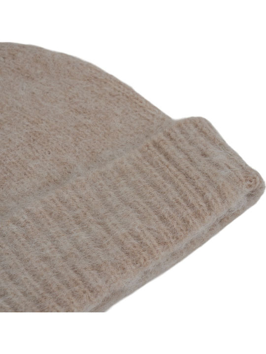 Beanie Γυναικείος Σκούφος Πλεκτός σε Μπεζ χρώμα