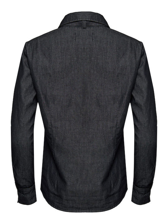 Women's Denim Long Sleeve Shirt Black