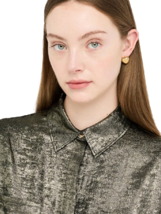 Дълъг ръкав Женска Риза White, Gold