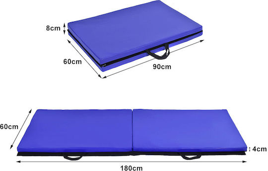 Costway Saltea Pliabilă Pentru Gimnastică Artistică Albastră (180x60x4cm)