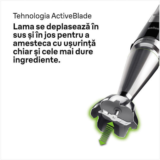 Braun Blender De Mână Cu Tijă Din Plastic 1200W Negru