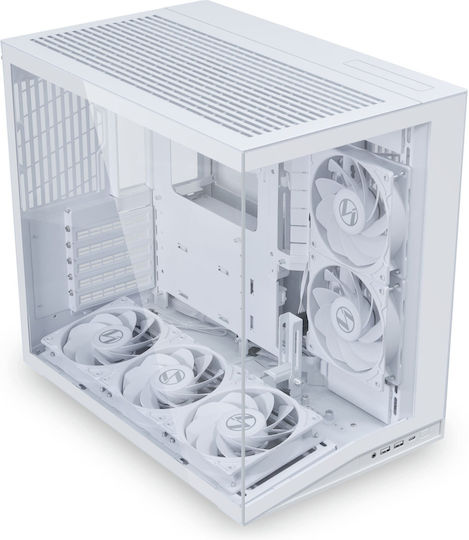 Lian Li O11 Dynamic Mini V2 Flow Gaming Midi Tower Кутия За Компютър Със Страничен Прозорец Бяла