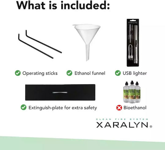 Xaralyn Burner S Schreibtisch Bioethanol Kamine Innenbereich Schwarz 41x14x8cm