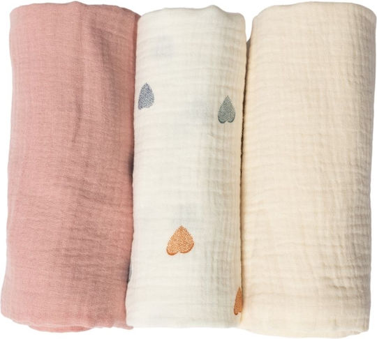 Kidizi Baby Burp Cloth Pink 78x78cm. 3pcs