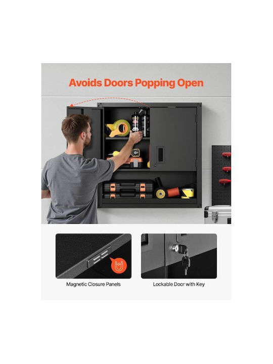 Double-Leaf Metallic Cabinet with Locking Capability 76.2x30.5x76.2 cm