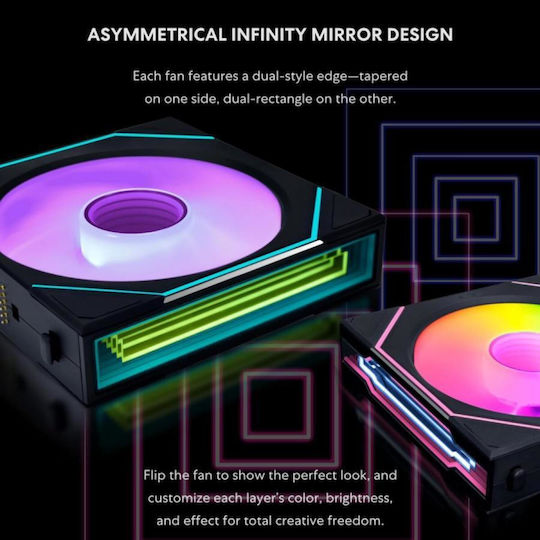 Lian Li UNI FAN SL Infinity Wireless Case Fan 120mm (2300rpm / 67cfm) with ARGB Lighting 3pcs