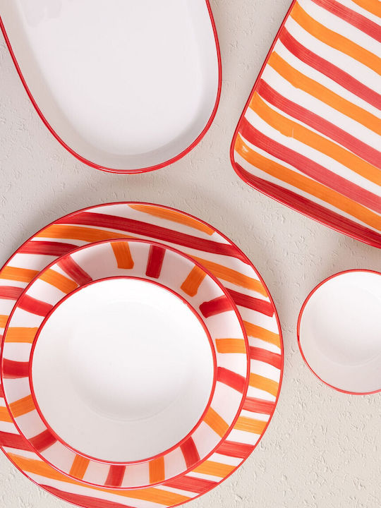 Hermia Platou de Servire Oval Ceramică Multicoloră 30x17buc 2buc Hermia Platou de Servire Oval Ceramică Multicoloră 30x17buc 2buc
