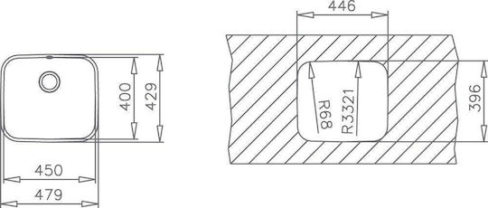 Teka Ένθετος Νεροχύτης Inox Μ47.9xΠ42.9cm Ασημί