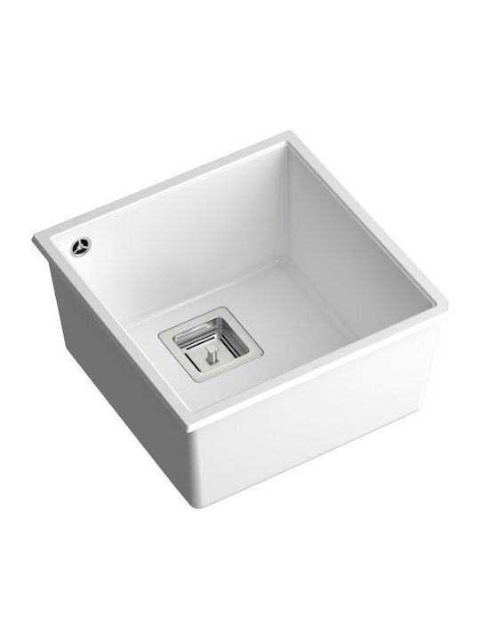 Quadron Ένθετος Νεροχύτης Inox Μ42xΠ42cm Λευκός